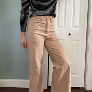 Just Black Denim - Tan High-Rise Straight Pants